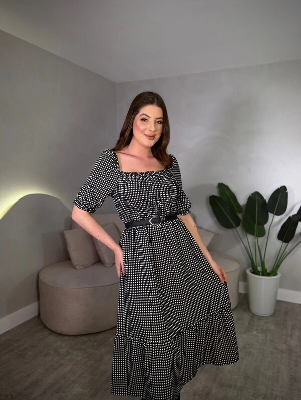 Vestido Midi Xadrez
