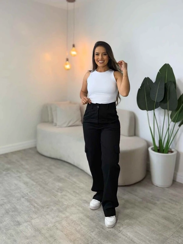 Calça Cargo Wide