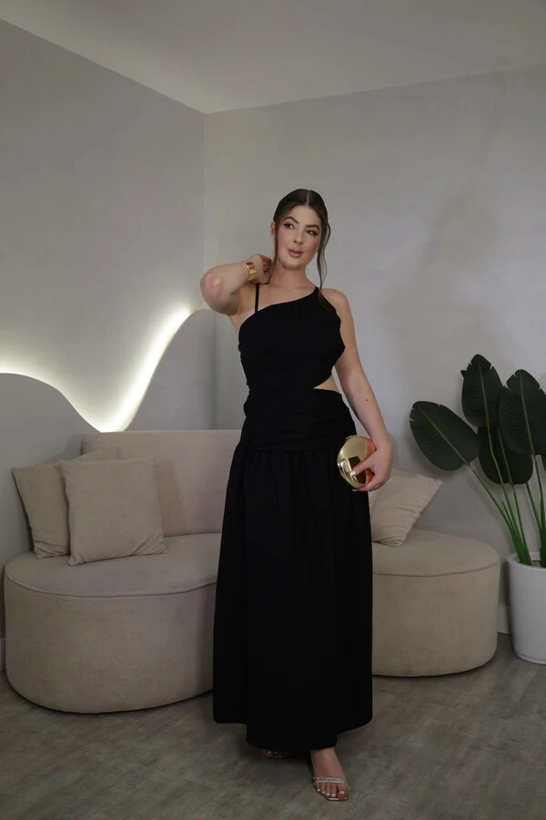 Vestido Midi Costas Abertas Scarlet