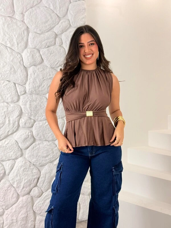 Blusinha C/ Detalhe Dourado Flaviana
