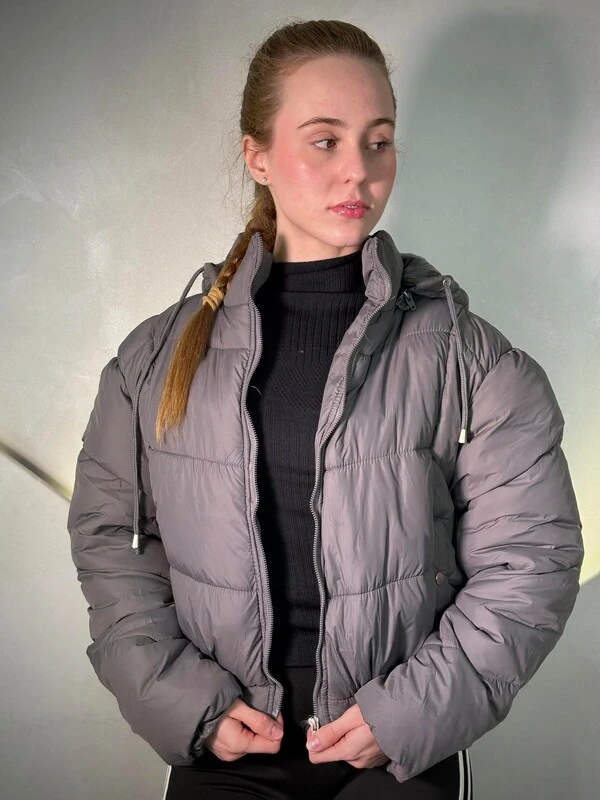 Jaqueta Puffer Curta Com Forramento Interno
