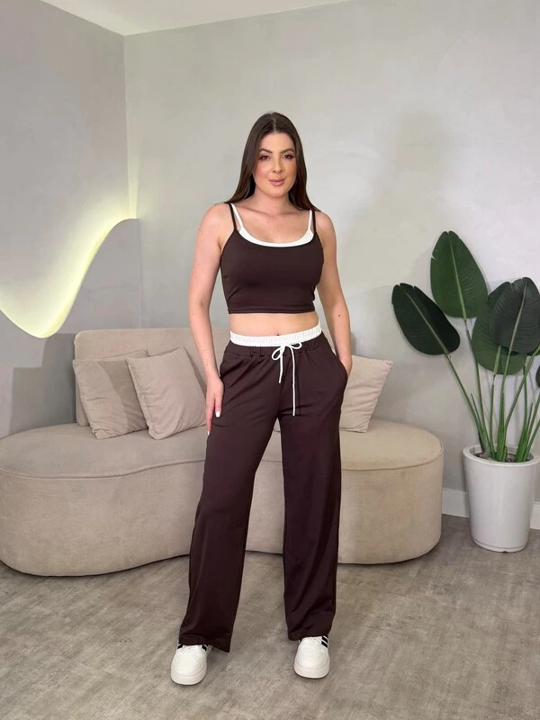 Use.Mood Conjunto Calça E Cropped Luane