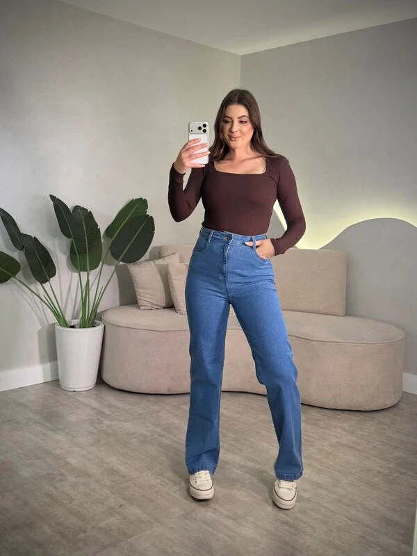 Blusinha Flanelada Decote Quadrado BYE BYE