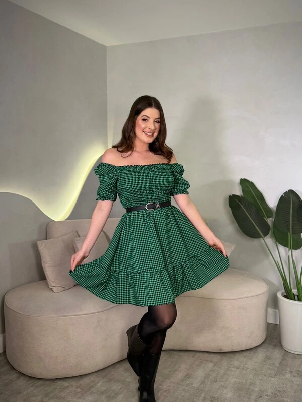 Vestido Curto Xadrez Bia