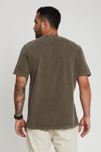 Camiseta Básica Brand Signature Stone Wash