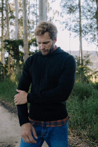 Foto Tricô Gola com Zíper Wind Layer