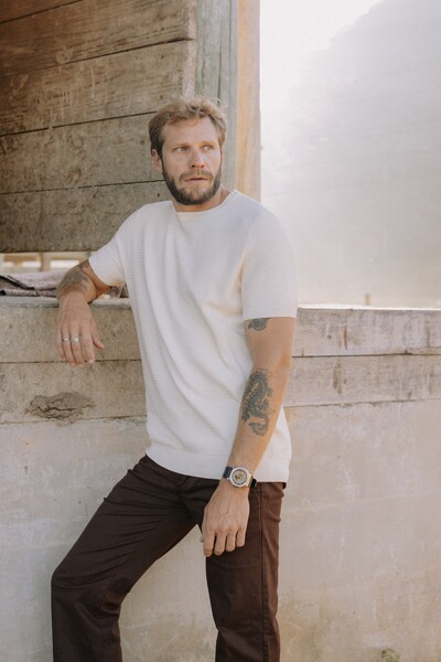 Foto Tricô Manga Curta Leve Coastal