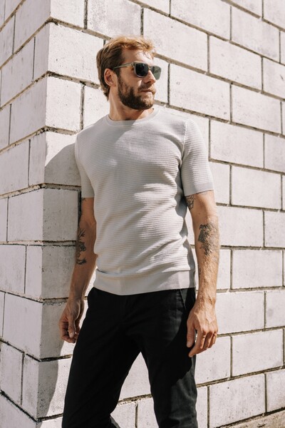 Foto Tricô Manga Curta Leve Coastal