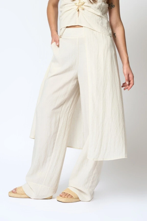 Calça Pantalona Linho Flow