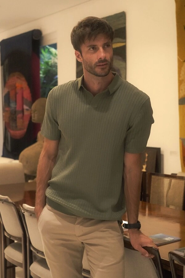 Polo Tricô Canelada Workday