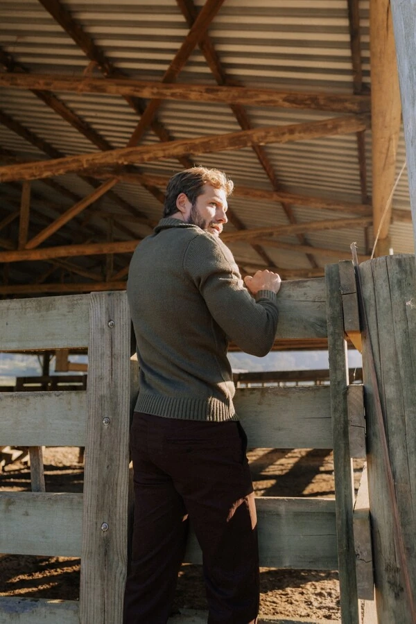 Tricô Gola com Zíper Wind Layer