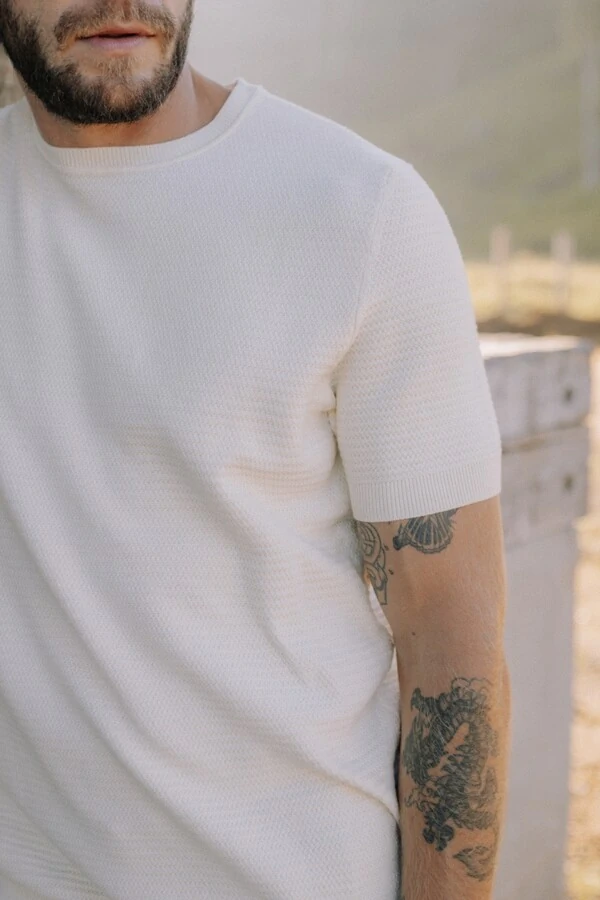 Tricô Manga Curta Leve Coastal