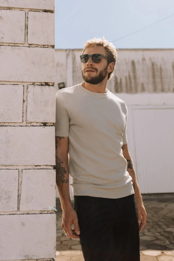 Tricô Manga Curta Leve Coastal