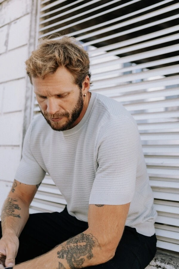 Tricô Manga Curta Leve Coastal