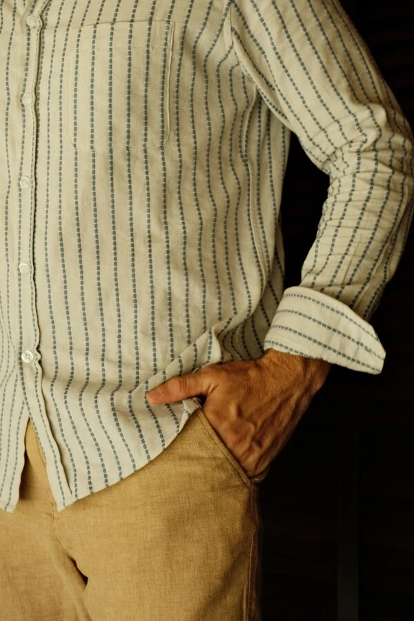 Camisa Linho Maquinetada Foundation