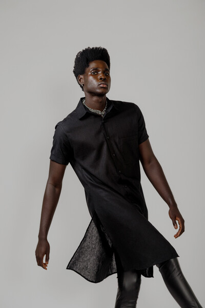 Foto Camisa Long em Linho com Algodão