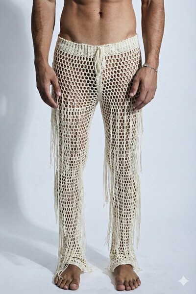 FotoCalça em Crochet com Franjas