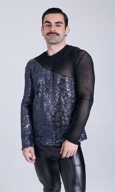 Foto Camiseta Hipnos Transparência e Paetês Azuis