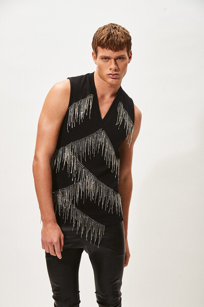 Foto Regata com Franjas Diagonais em Strass