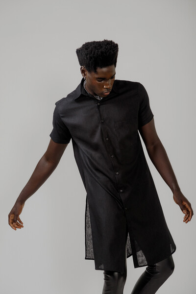 FotoCamisa Long em Linho com Algodão