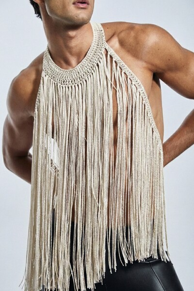 FotoRegata Frente Única em Crochet de Viscose