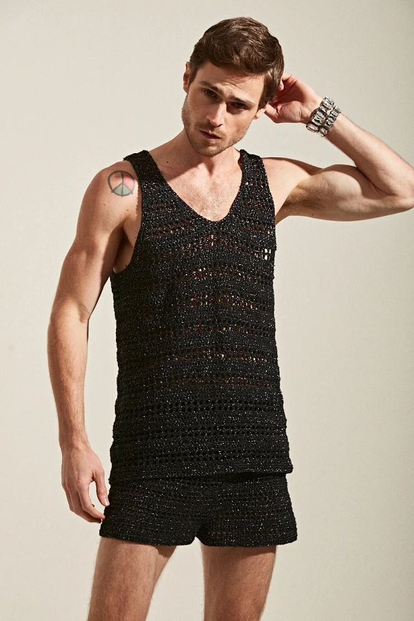 Regata em Crochê Manual com Lurex