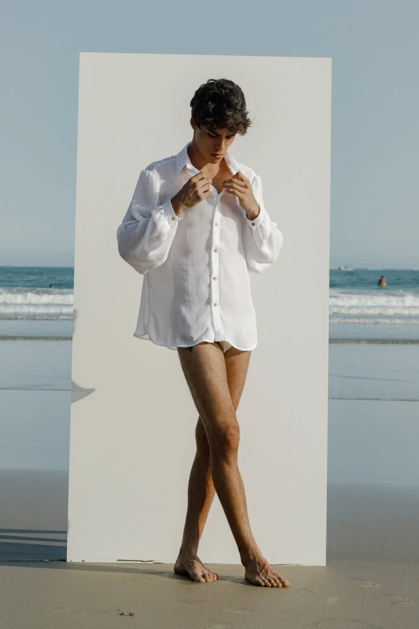 Camisa Ampla com Mangas Bufantes