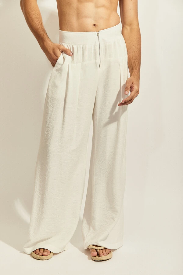 Calça Horizonte Maré em Viscose Rústica