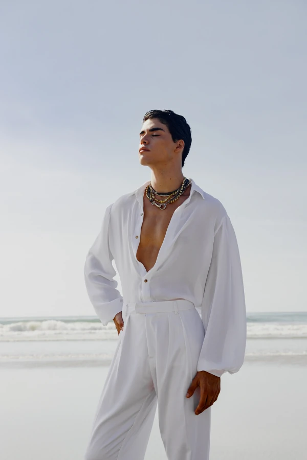 Camisa Ampla com Mangas Bufantes