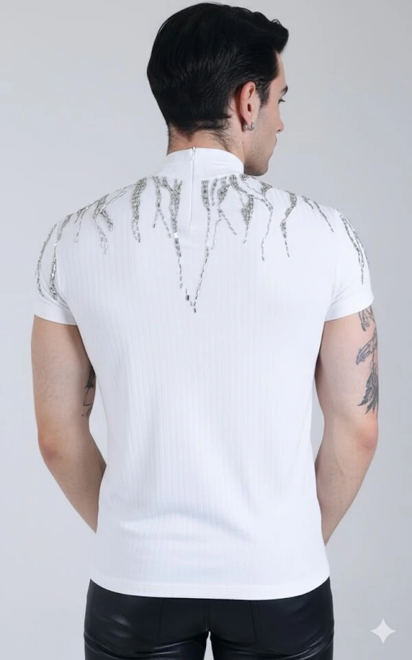 Abstract Embroidery T-Shirt