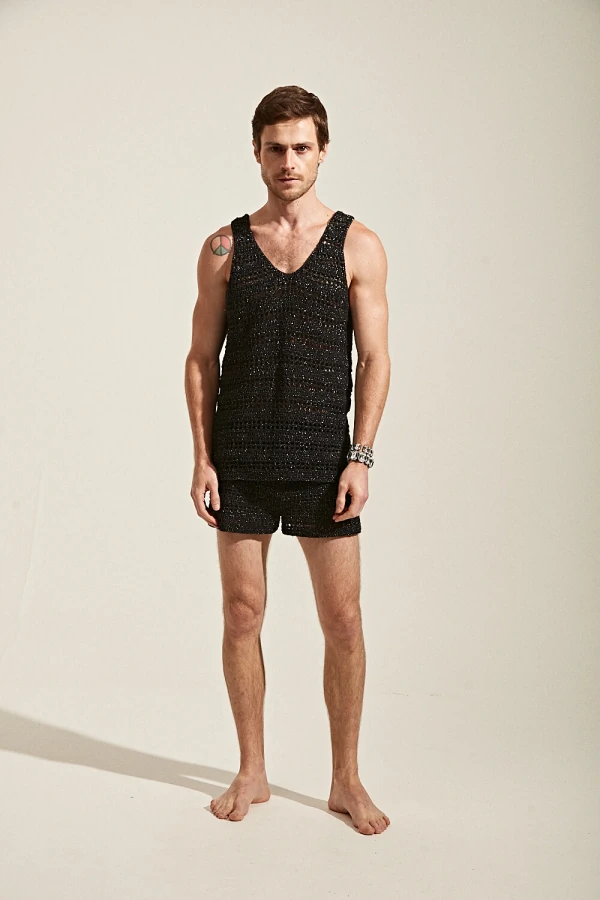 Regata em Crochê Manual com Lurex