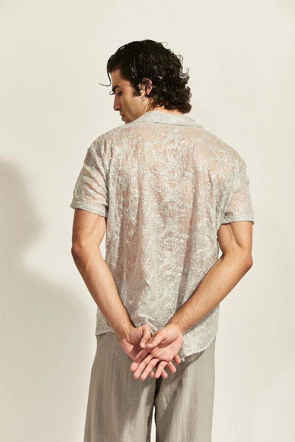 Camisa Luar Maré em Renda com Paetês