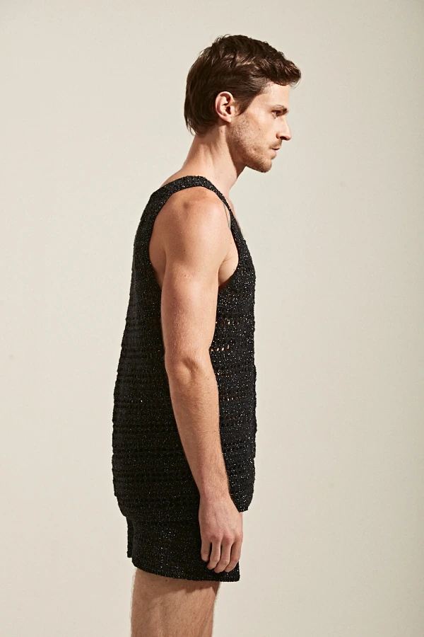 Regata em Crochê Manual com Lurex