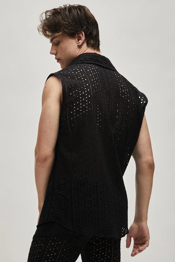 Camisa em Laise Preta