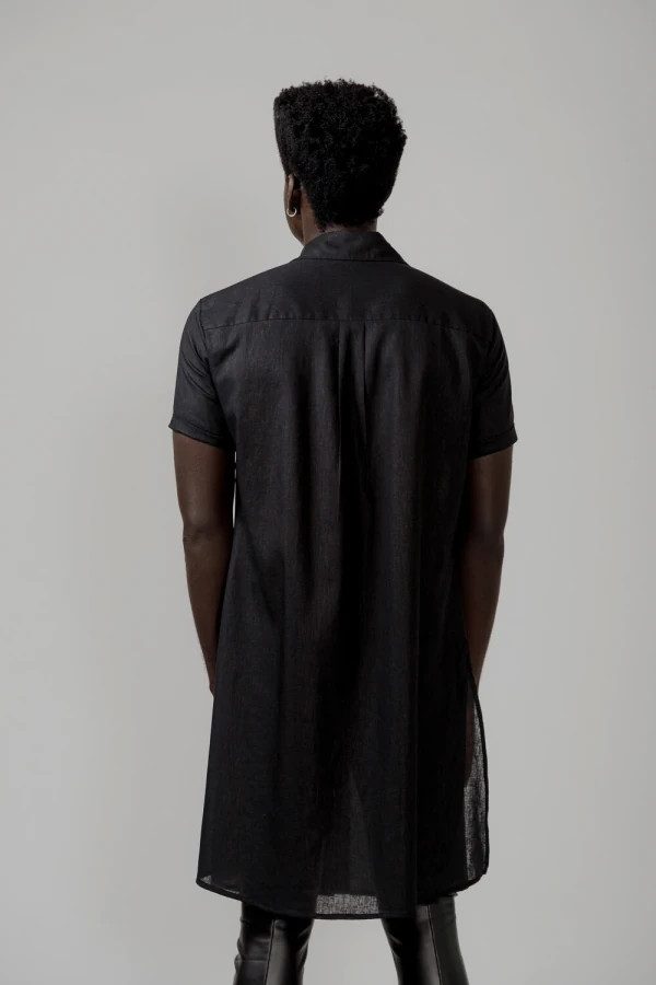 Camisa Long em Linho com Algodão