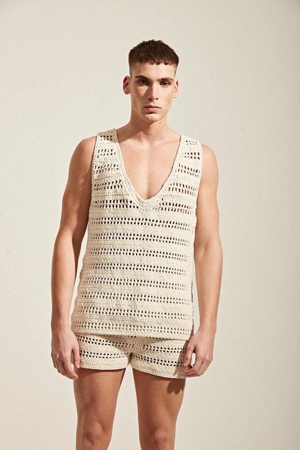 Regata em Crochê Manual com Lurex