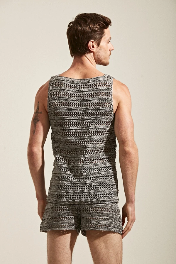 Regata em Crochê Manual com Lurex