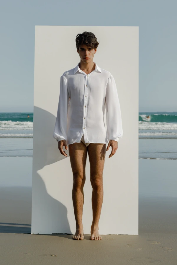 Camisa Ampla com Mangas Bufantes