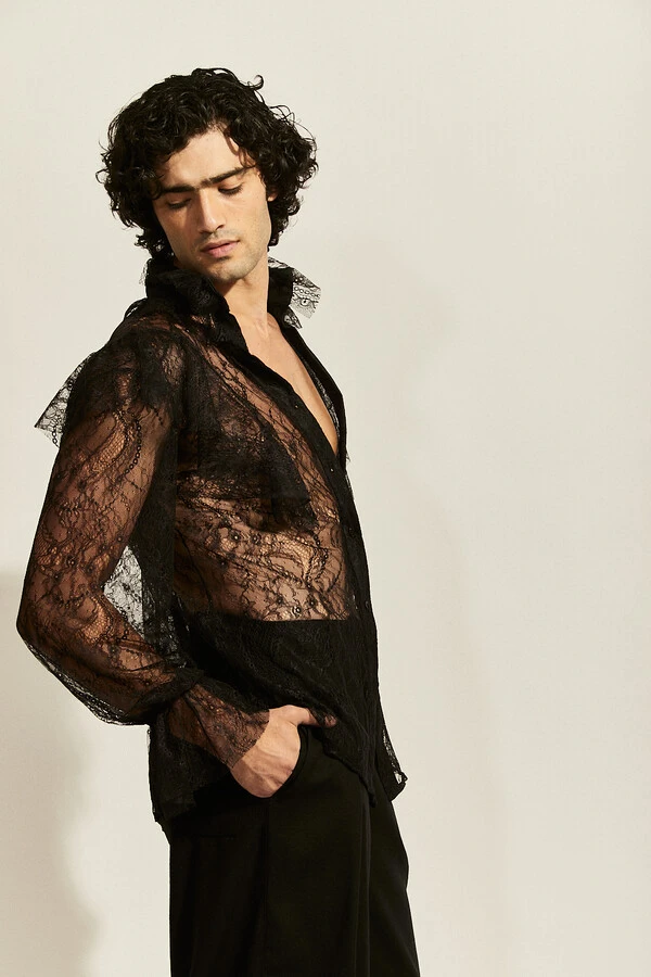 Camisa Sonata Maré em Renda Chantilly