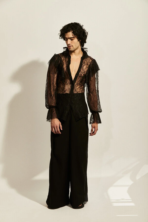 Camisa Sonata Maré em Renda Chantilly