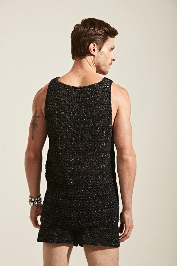 Regata em Crochê Manual com Lurex