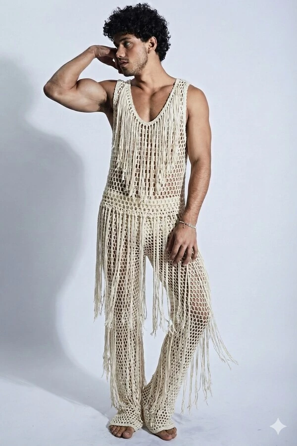 Regata em Crochet com Franjas