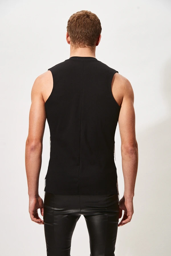 Regata com Franjas Diagonais em Strass