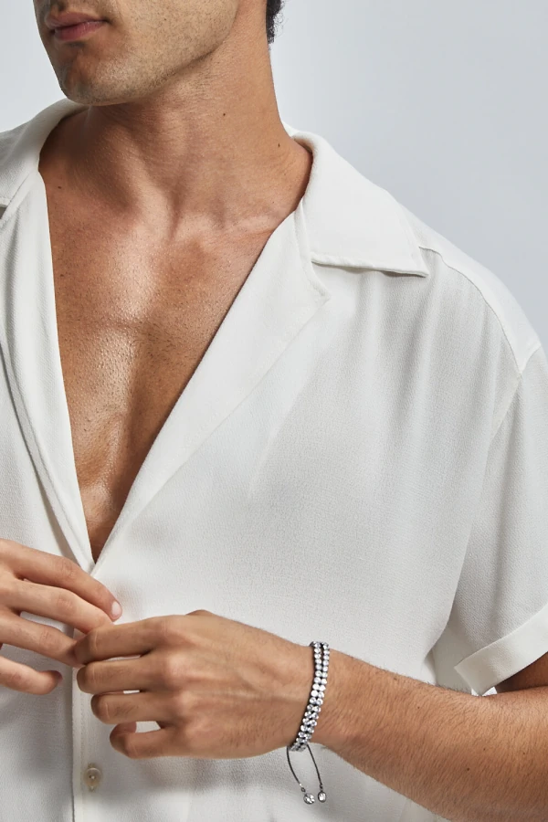 Camisa Vital Ampla com Gola Dupla em Viscose