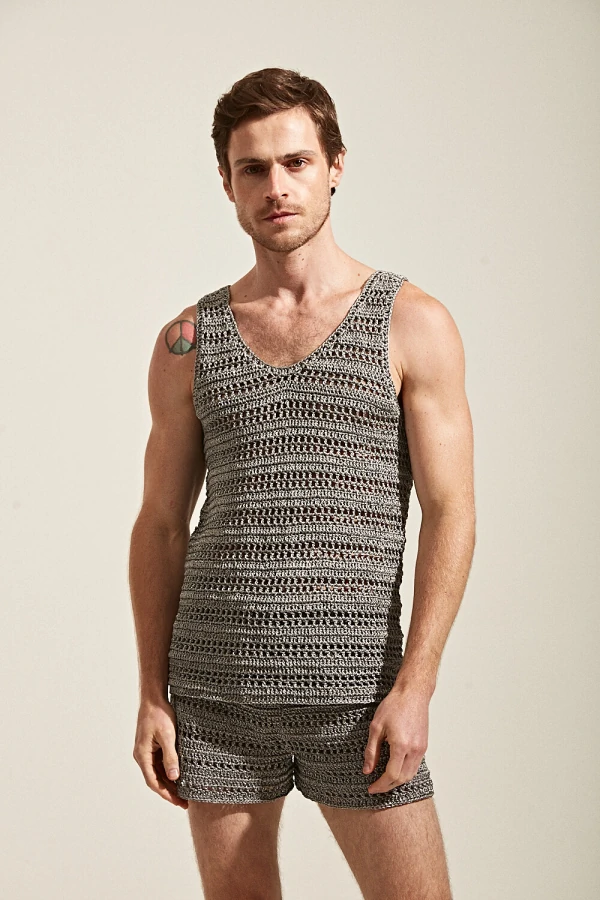 Regata em Crochê Manual com Lurex