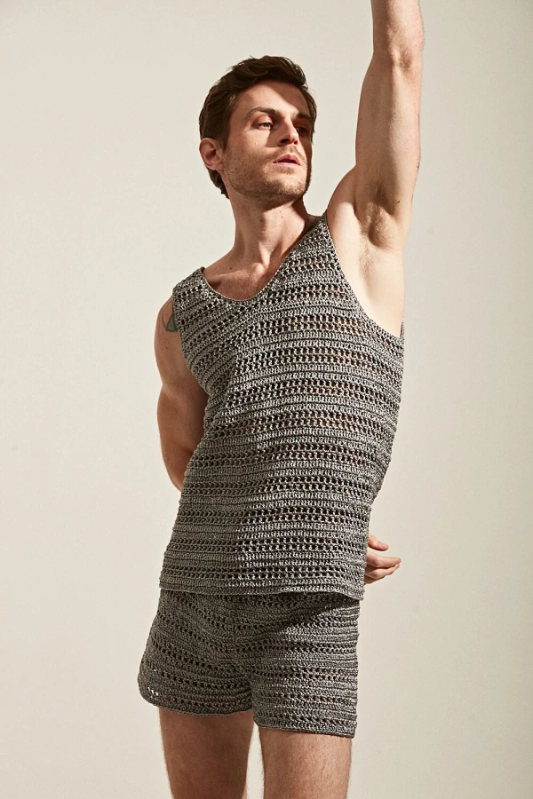 Regata em Crochê Manual com Lurex