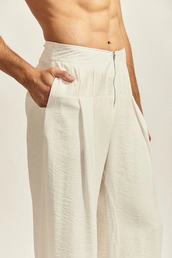 Calça Horizonte Maré em Viscose Rústica