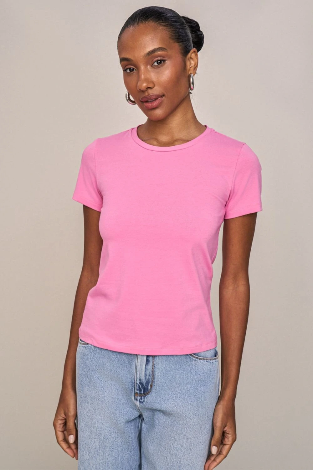 Foto Blusa Manga Curta Gola Careca