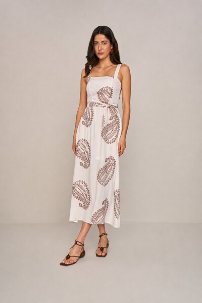 Foto Vestido Long Midi Detalhe Faixa