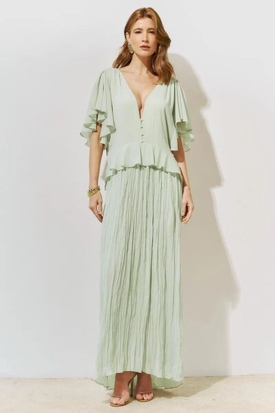 Foto Vestido Longo Babados Tarquinado